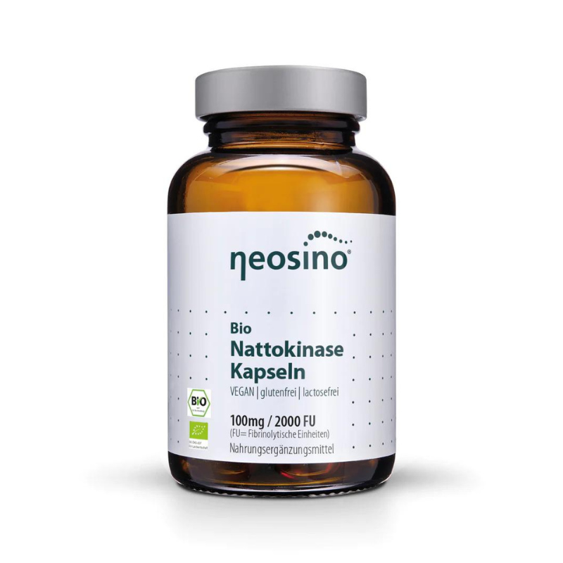 Nattokinase Kapseln von Neosino – pflanzliche Unterstützung für Herz, Blutfluss und Gefäße